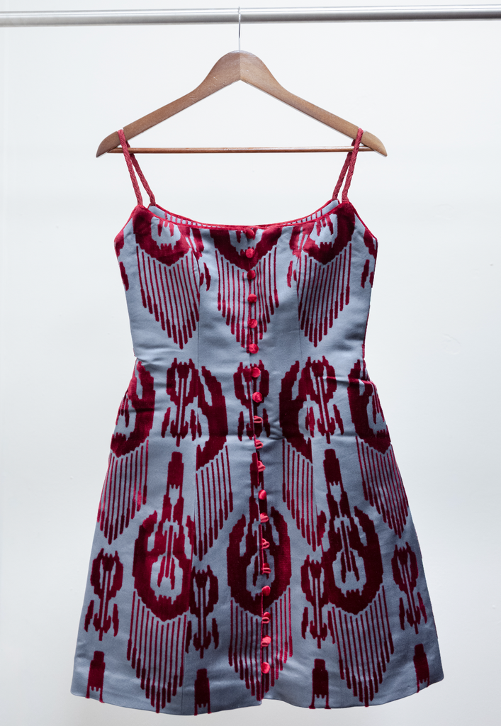 ALIMADLI Red Satin Slip Dress
