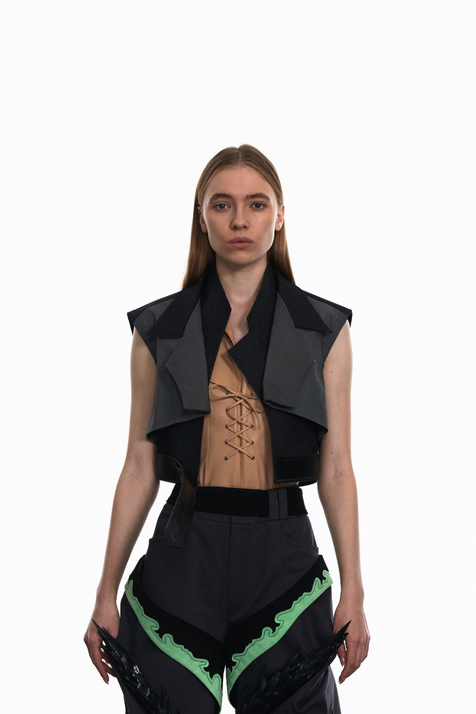 TAILORED WAISTCOAT JACKET – BLACK