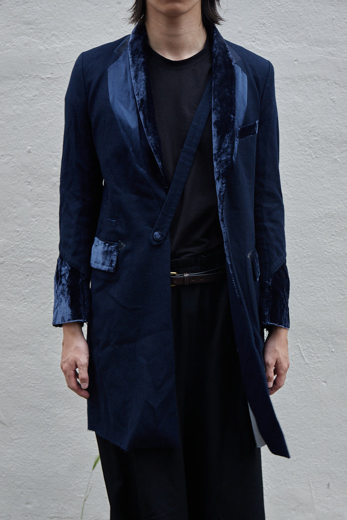 Takahiromiyashita the soloist Distressed Wool Velvet Overcoat